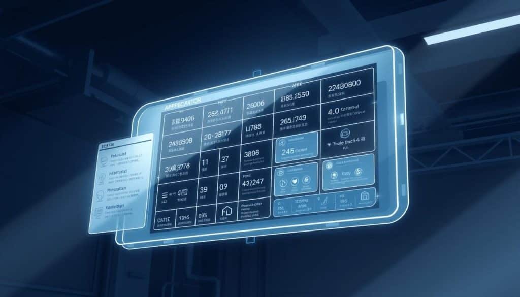 A detailed illustration of the "청약 가점 시스tem" with a minimalist, technical design. Depicted as a holographic, futuristic interface floating in a dimly lit, industrial-style environment. The interface shows a grid-like structure with icons and data visualizations highlighting the key components of the system, such as applicant information, point calculations, and ranking criteria. Soft, directional lighting casts subtle shadows, creating depth and a sense of precision. The overall tone is one of modern, streamlined efficiency, reflecting the evolving nature of the real estate market and housing policies.